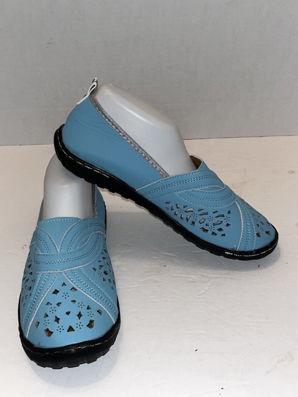 JAOIOR Shoes Women 8 Slip On Casual Flats Blue Sandals